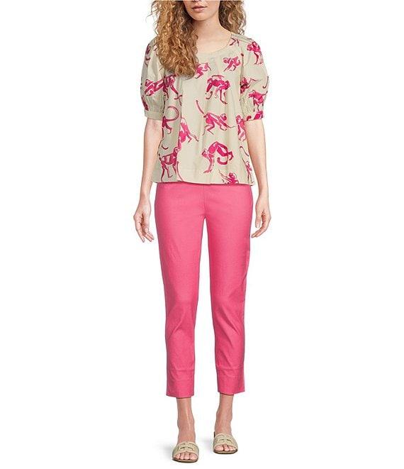 FRANCES VALENTINE Lucy Stretch Cotton High Rise Slim Leg Pants Product Image