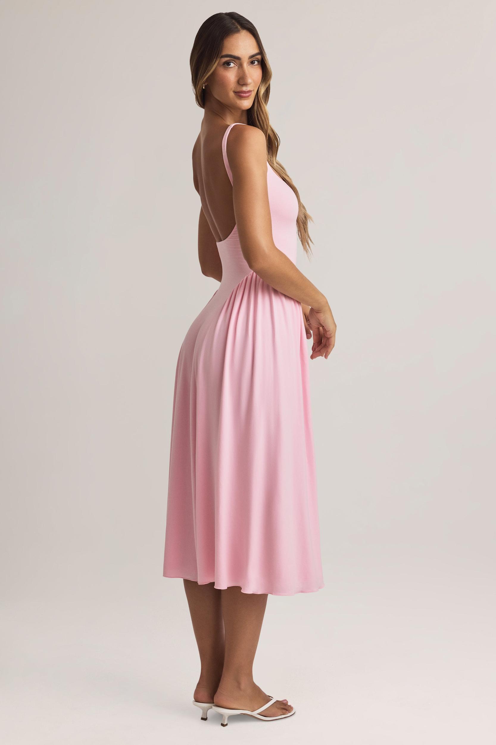Modal A-Line Midaxi Dress in Pastel Pink Product Image