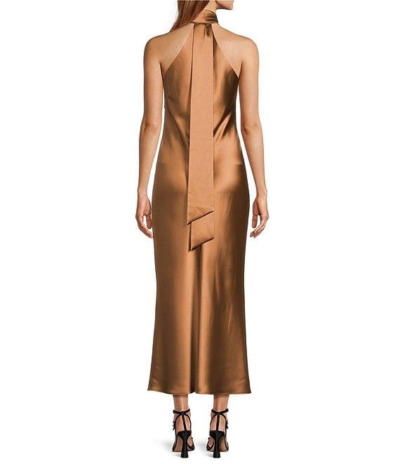 Antonio Melani Darah Satin Halter Neck Sleeveless Dress Product Image