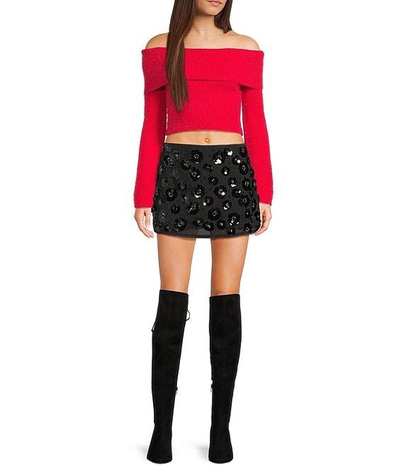 Bailey Rose Off-The-Shoulder Long Sleeve Sweater Product Image