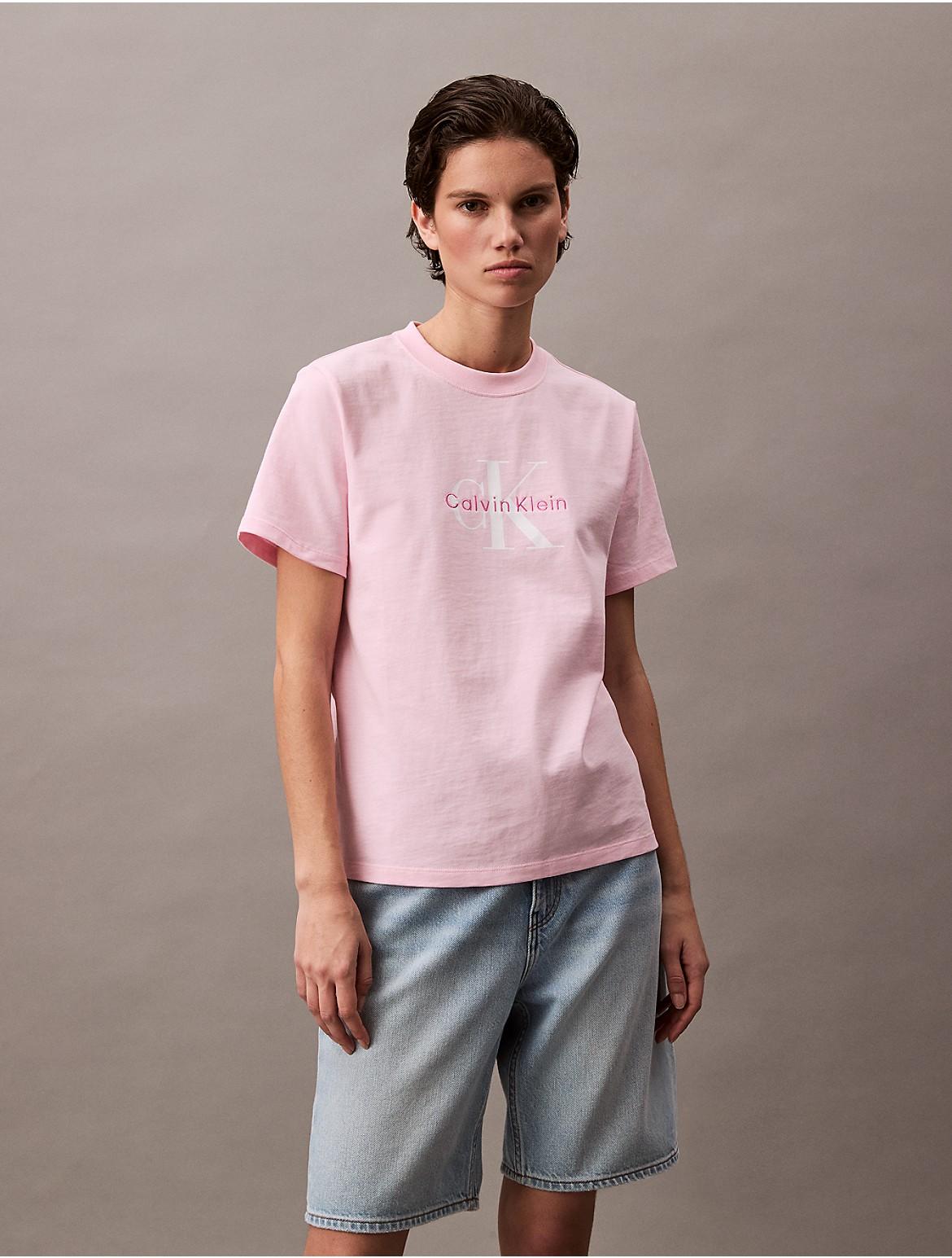 Calvin Klein Womens Monogram Logo Tee - Pink Product Image