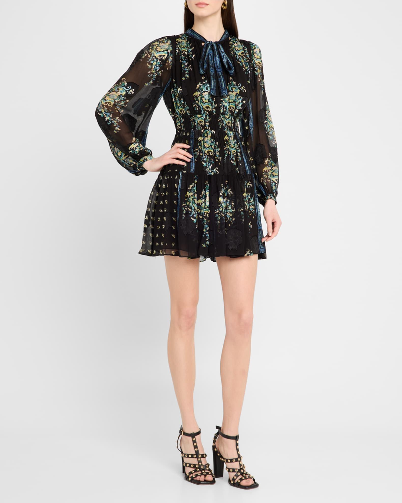 Maris Necktie Long-Sleeve Mini Dress Product Image