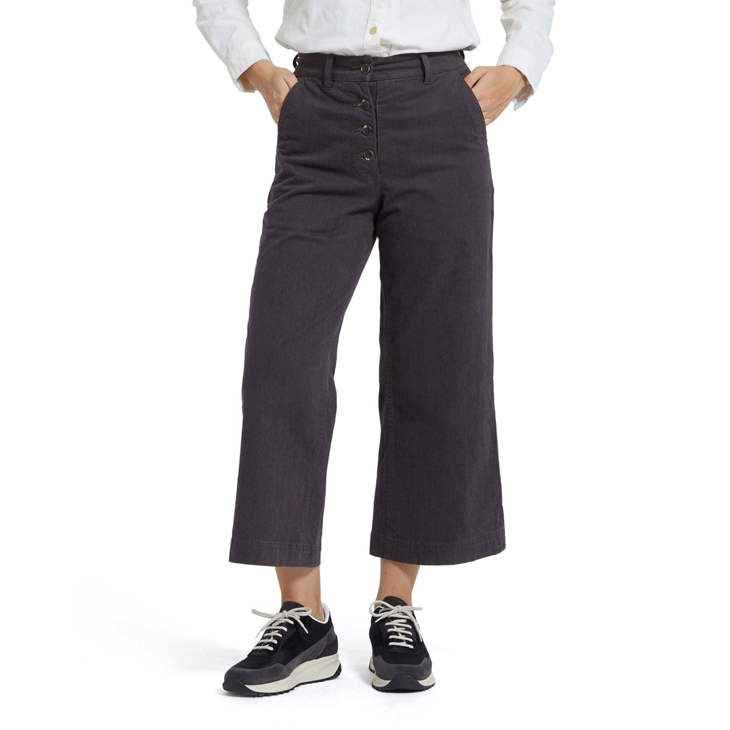 Sylvie Stretch Twill Wide Leg Crop - Burnt Umber (Final Sale) Female Product Image