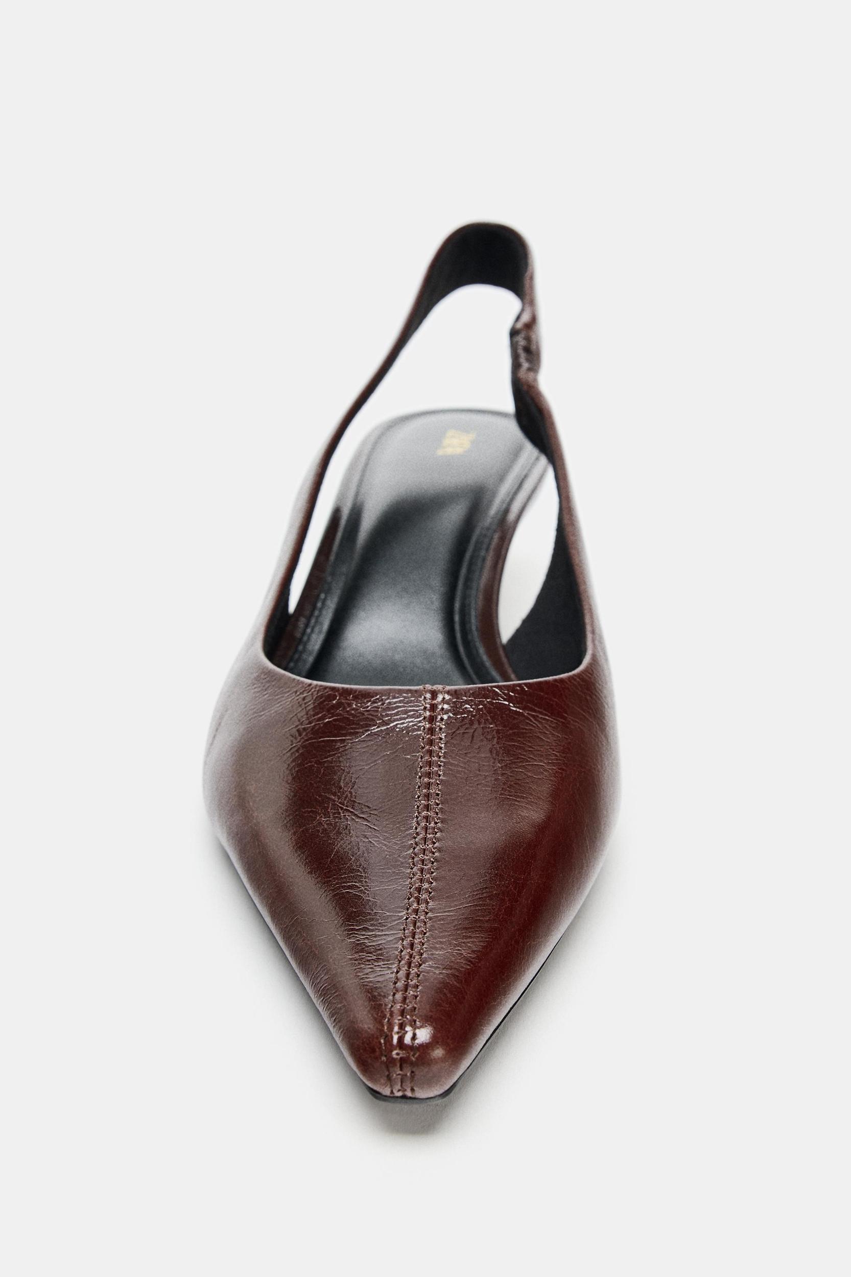 LEATHER SLINGBACK HEELS Product Image