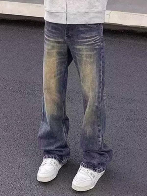 Men's Vintage Blue Ombre Straight Leg Jeans Product Image