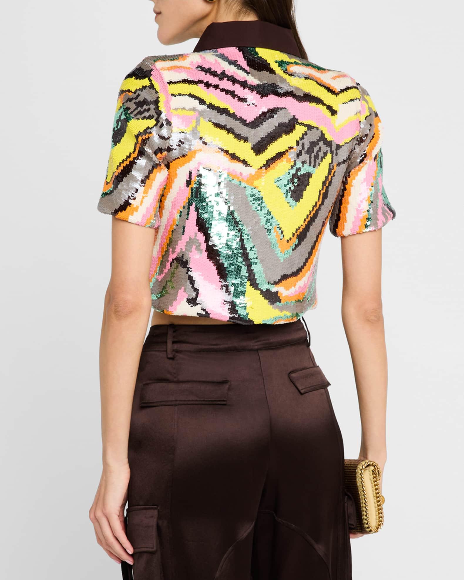 Pop Art Sequined Polo Top Product Image