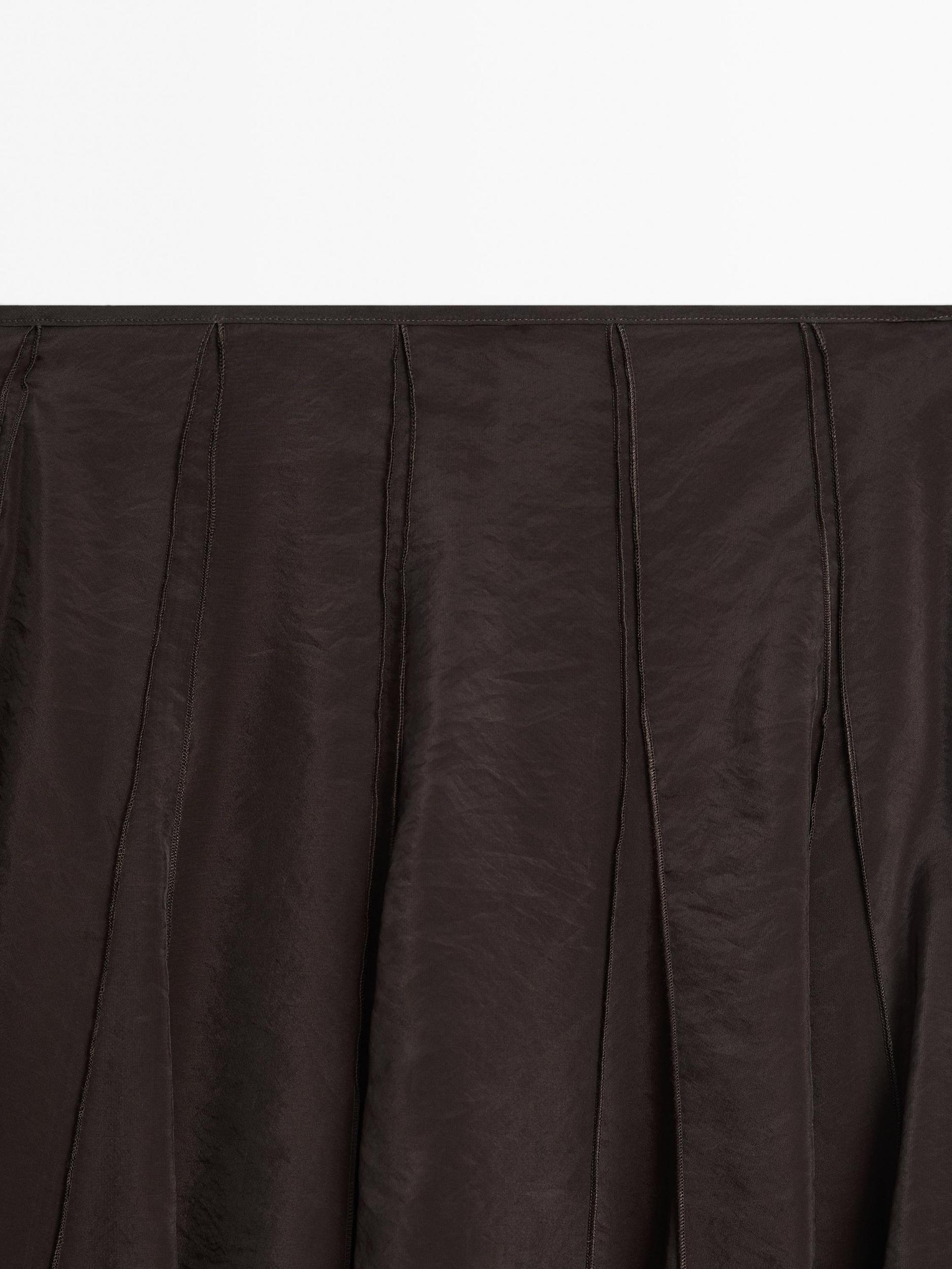 Long voluminous skirt with godet detail Product Image