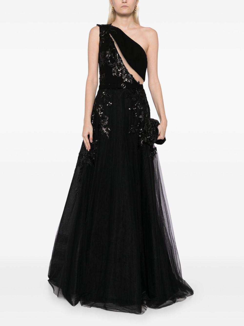 one-shoulder beaded gown Product Image