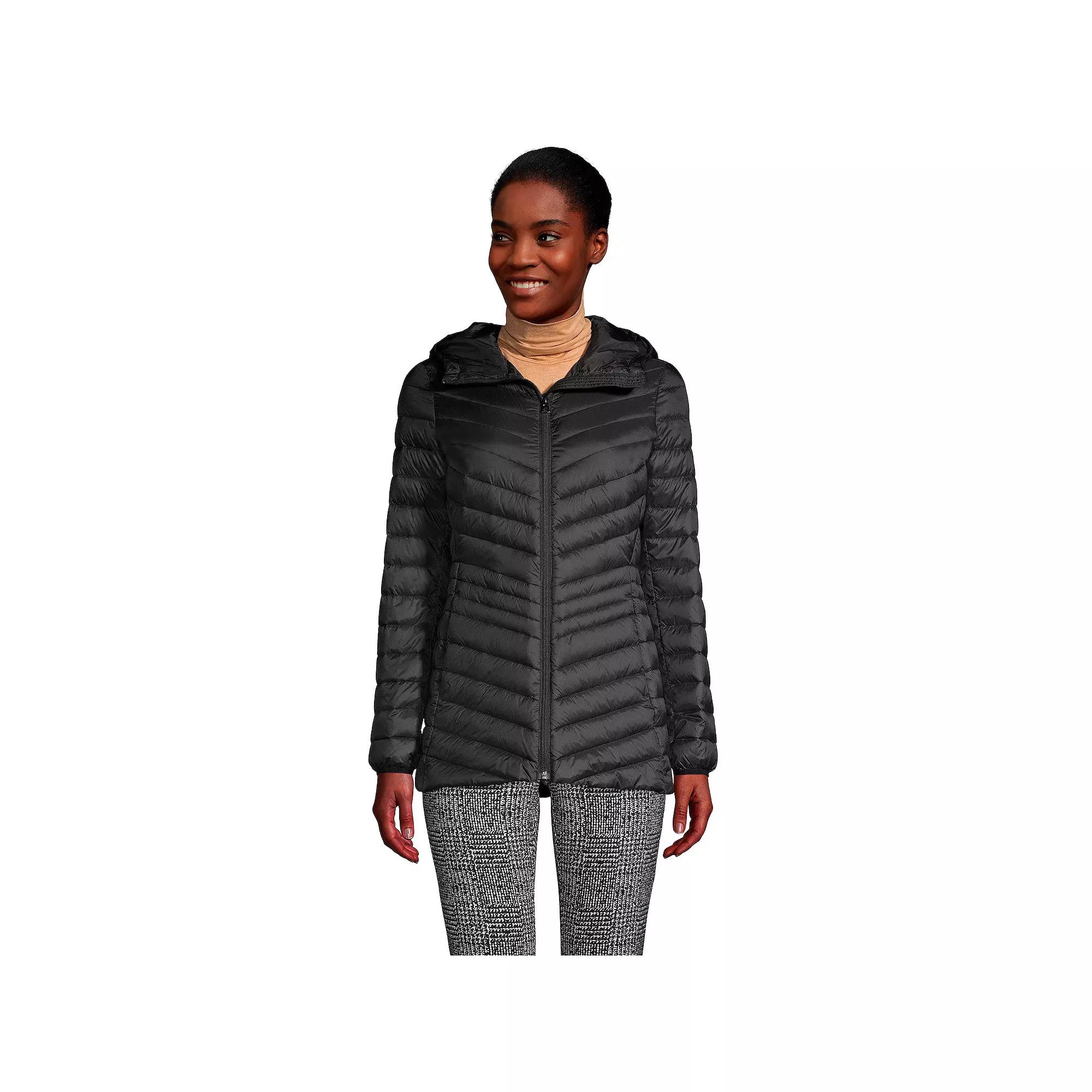 Women's Lands' End Hooded Down Wanderweight Ultralight Packable Jacket,  Product Image