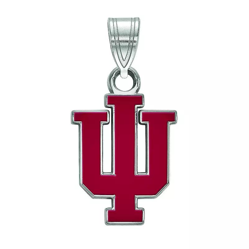 LogoArt Indiana Hoosiers Sterling Silver Rhodium Plated Small Enamel Pendant, Women's, Size: 18 mm, Sterling Plated Product Image