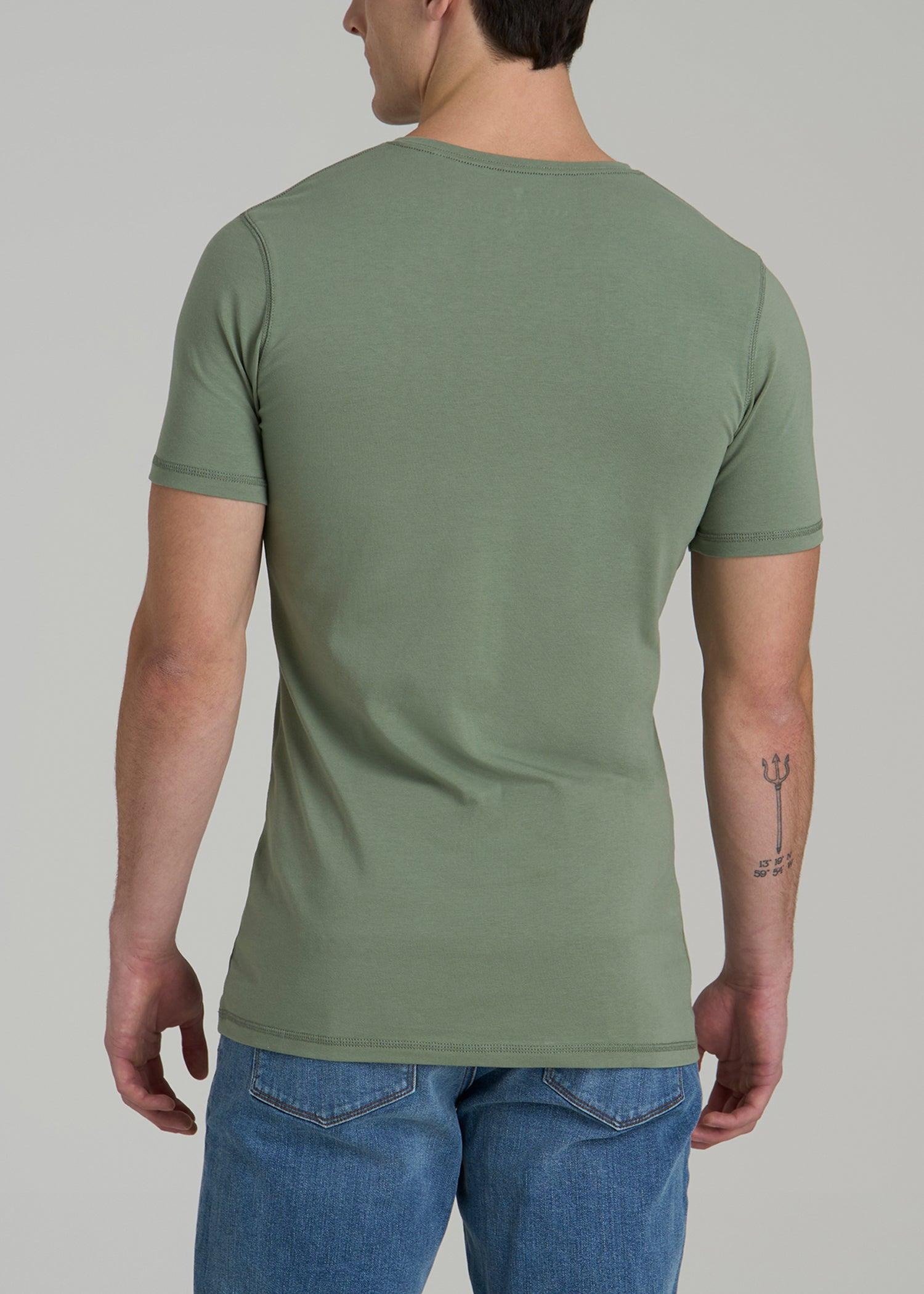 The Essential SLIM-FIT V-Neck Tee for Tall Men in Dark Seagrass Product Image