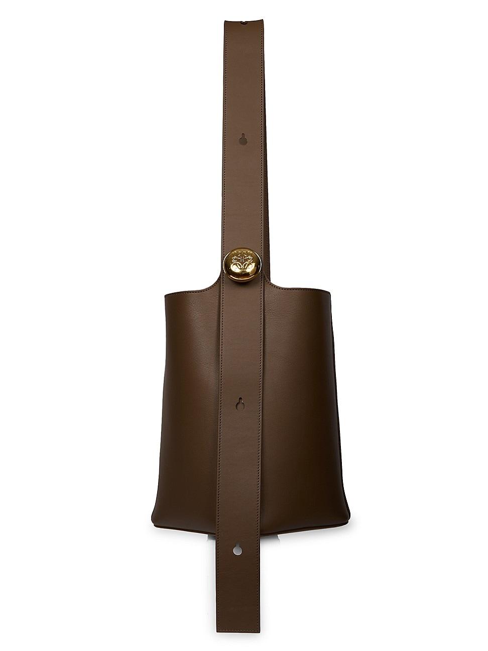 Womens Pebbled Leather Bucket Bag Product Image