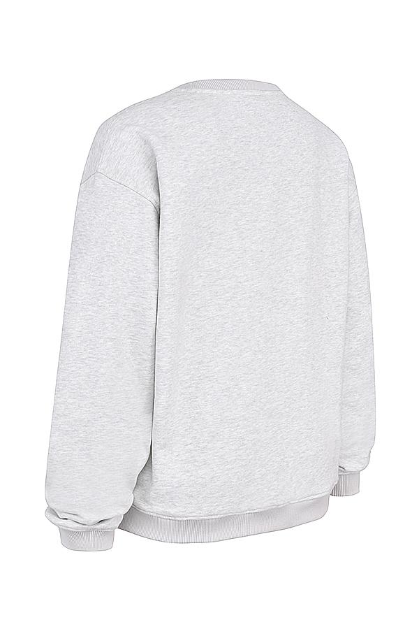 Haze  light grey marl crew neck sweatshirt Product Image