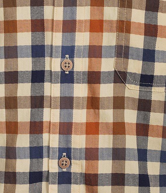 Rowm Big & Tall Long Sleeve Herringbone Small Plaid Woven Shirt Product Image