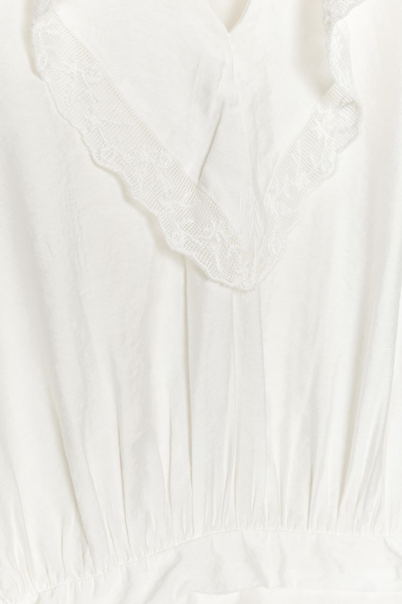 RUFFLED EMBROIDERED SHORT DRESS Product Image