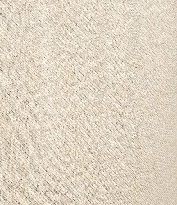 Honey & Sparkle Washed Linen Mid Rise Elastic Waist Flat Front Pants Product Image