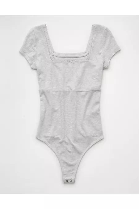 AE Short Sleeve Square Neck Bow Bodysuit Women's Product Image