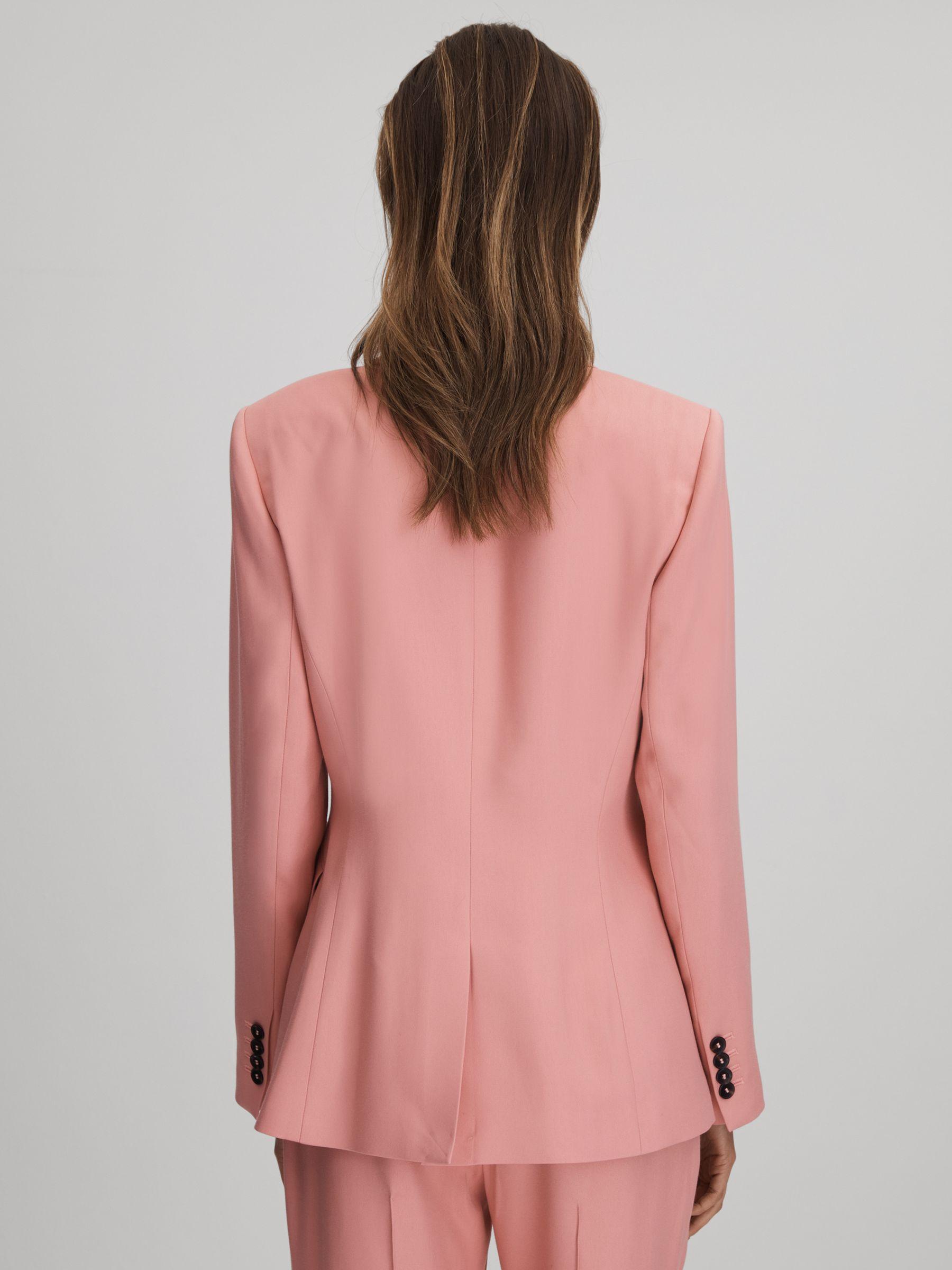 Tailored Single Breasted Suit Blazer in Pink Product Image