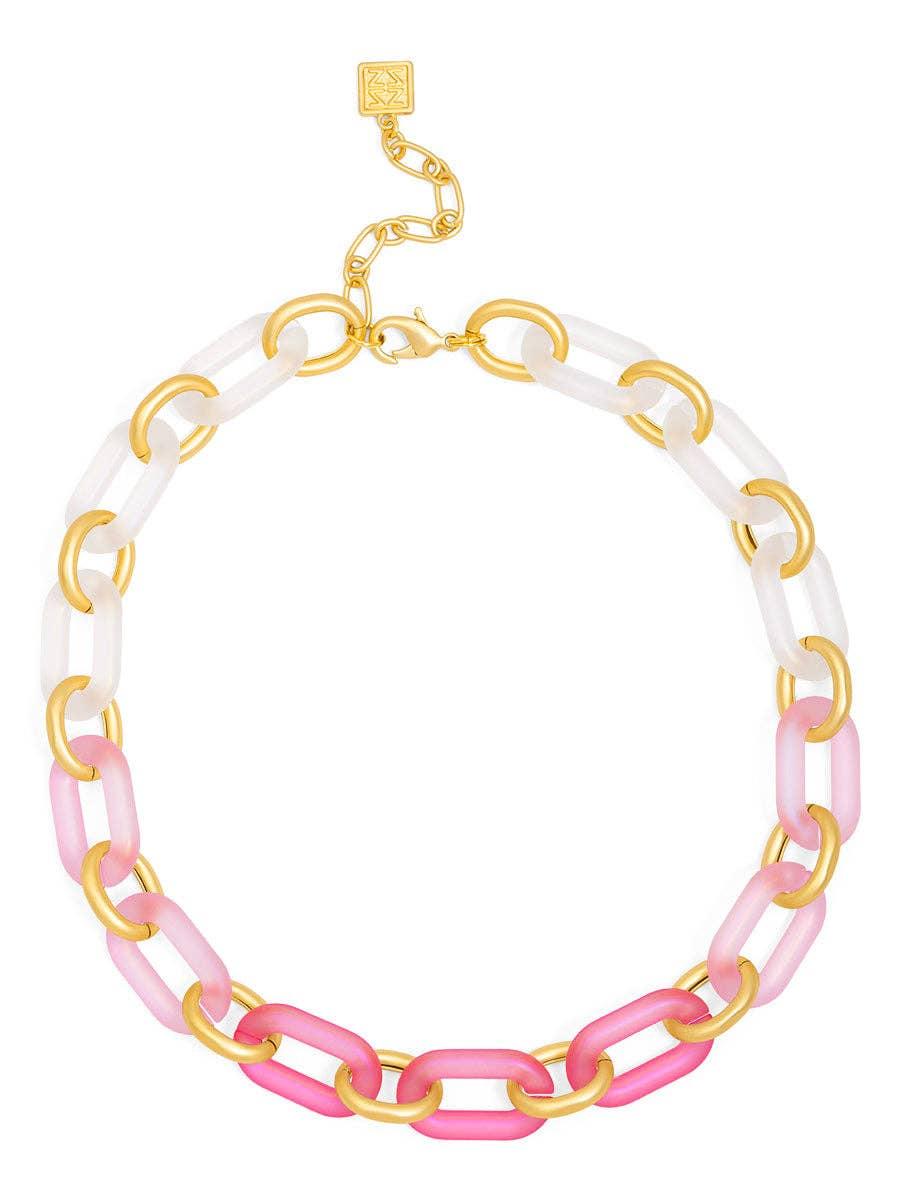 Multi-Color Resin Oval Links Collar Necklaces Product Image