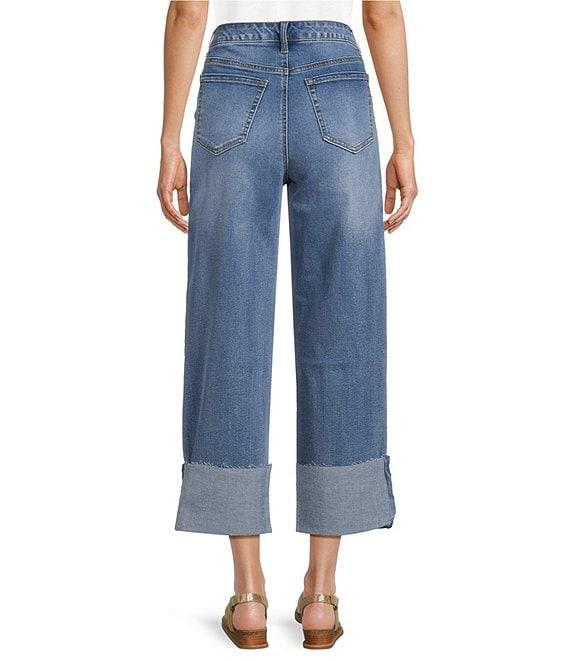 Westbound Cropped High Rise Wide Cuff Straight Leg Jeans Product Image