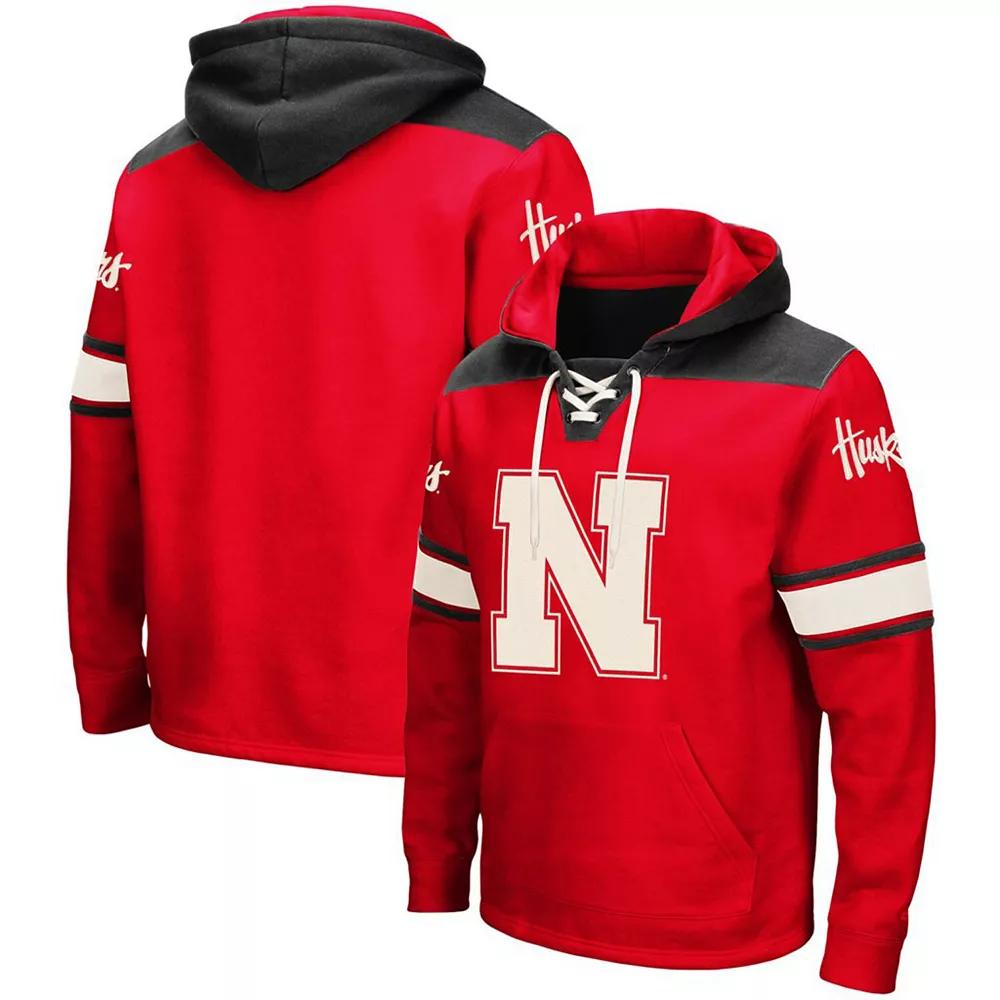 Men's Colosseum Scarlet Nebraska Huskers 2.0 Lace-Up Pullover Hoodie,  Product Image