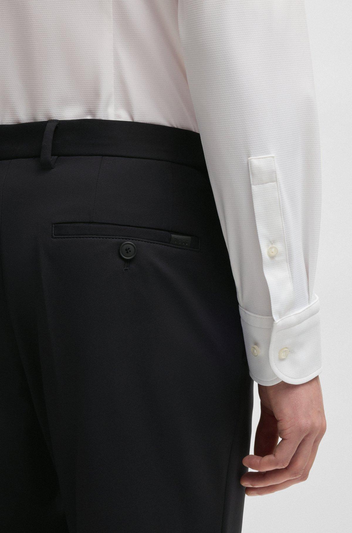 BOSS - Slim-fit trousers in performance-stretch jersey - Black Product Image