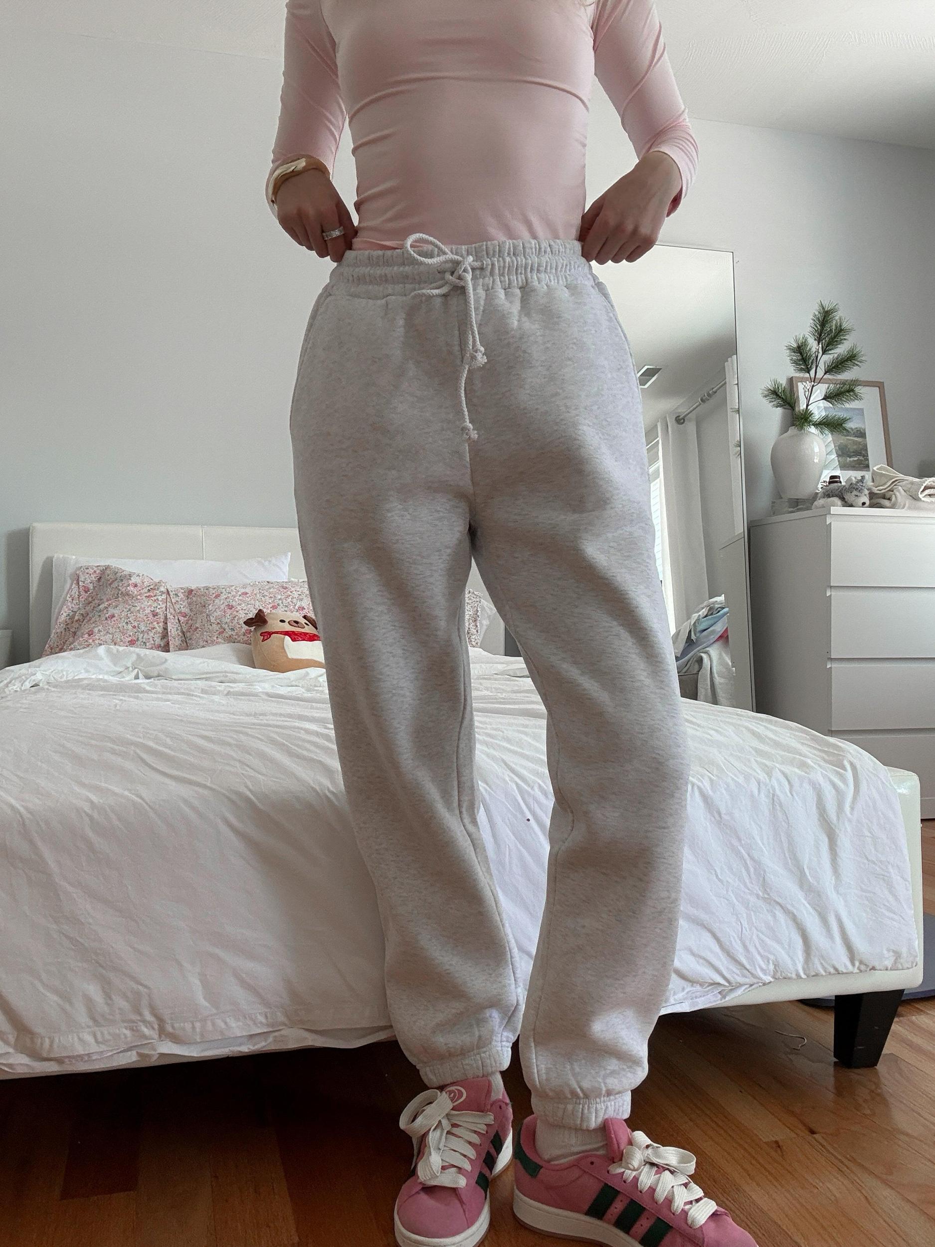 Pearl Grey Basic Blank Jogger Sweatpants Product Image