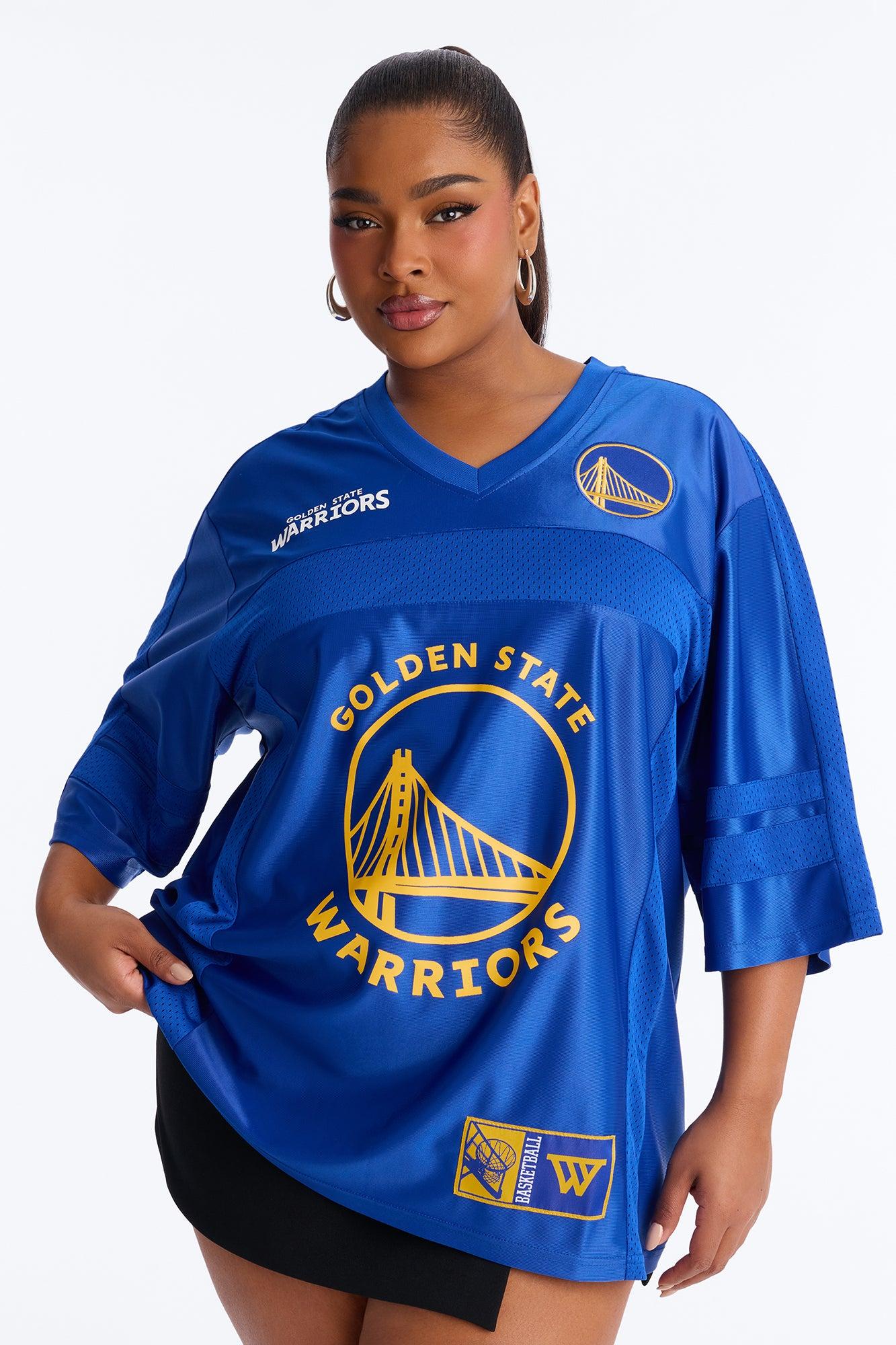 NBA Warriors Oversized Mesh Tee - Royal Female Product Image