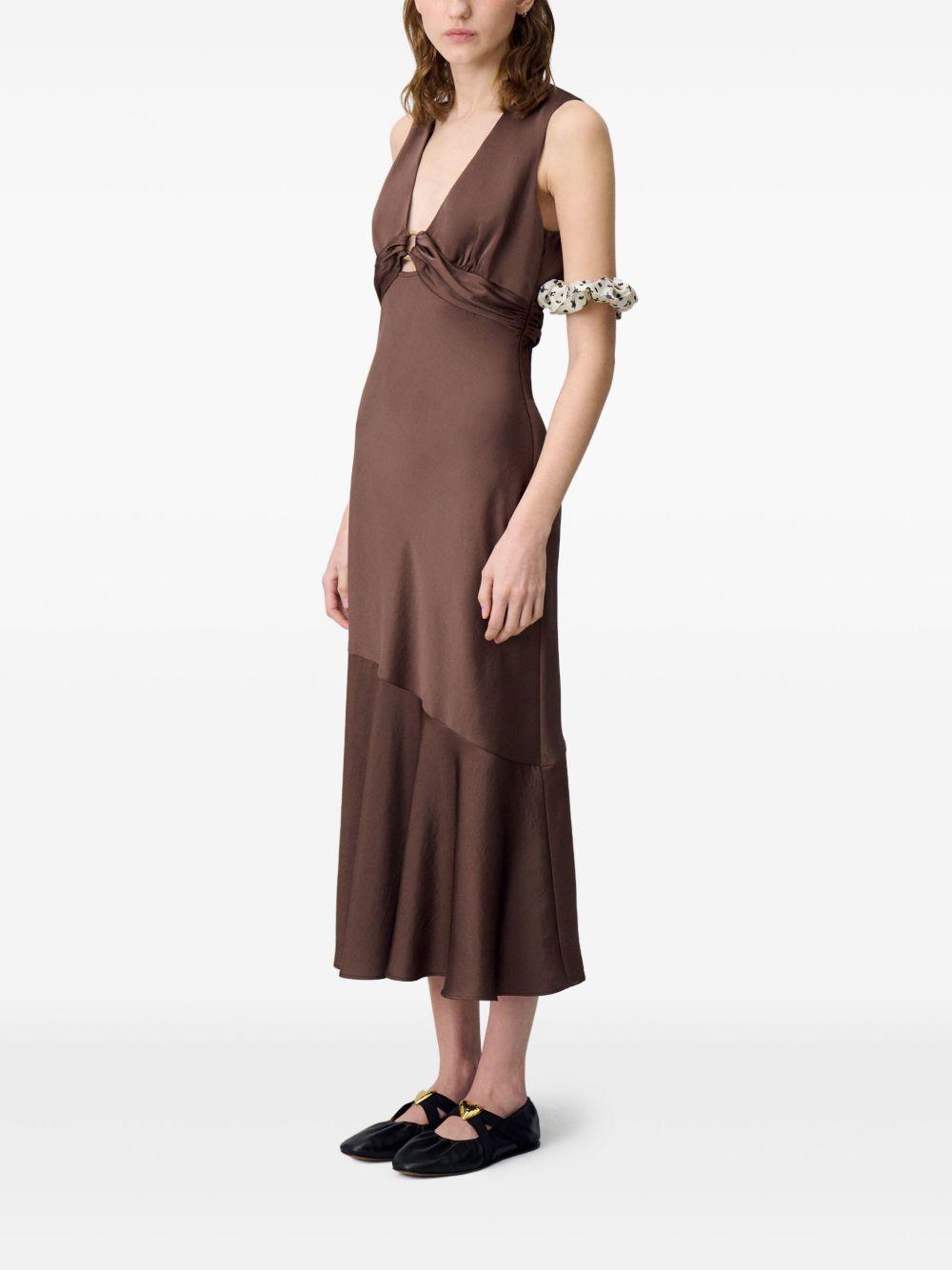 sleeveless satin dress Product Image