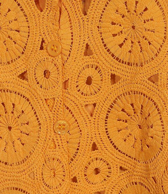 Skies Are Blue Plus Size V-Neck Crochet Mini Dress Product Image