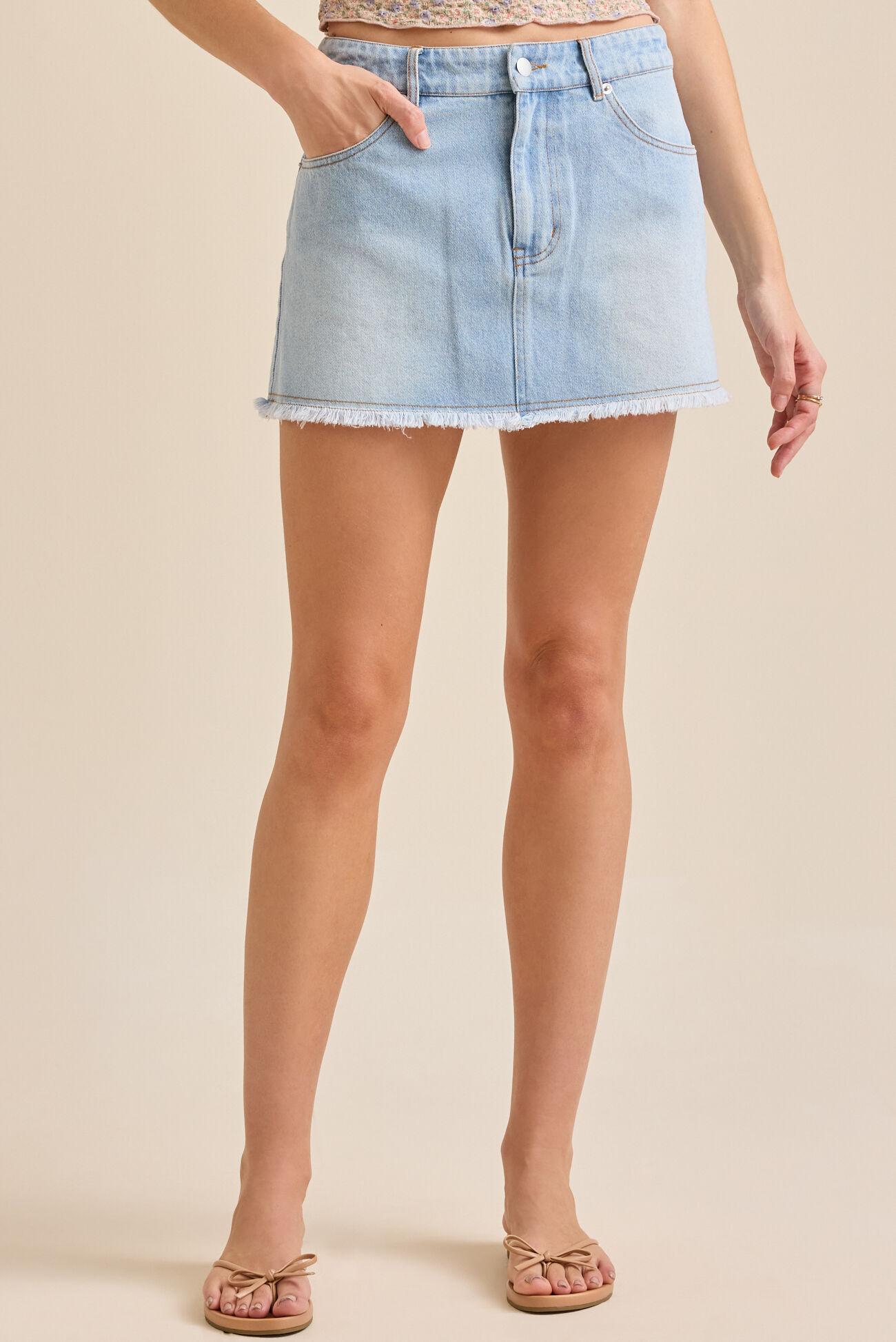 Britt Bow Denim Skirt Product Image