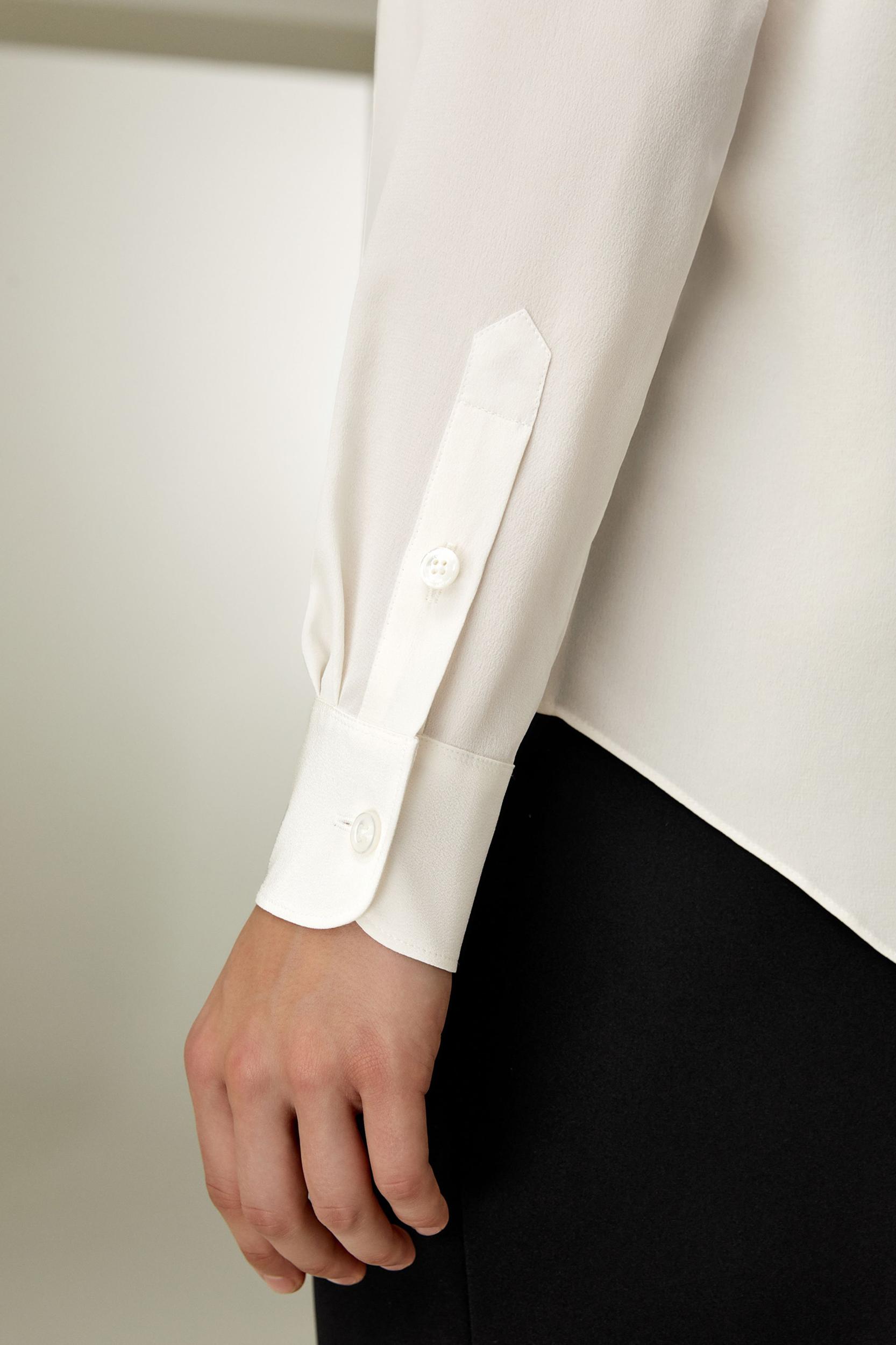 LILYSILK Womens Button Up Shirt Silk - Black Mulberry Silk - Versatile Deep V-Neck Tops S Product Image