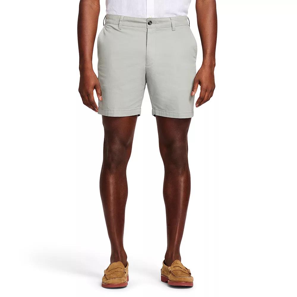 Men's IZOD 7-in. Saltwater Flat Front Chino Shorts, Size: 38, Cinderblock Product Image