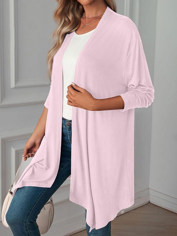 Long Sleeves Loose Solid Color Statement Collar Outerwear Product Image