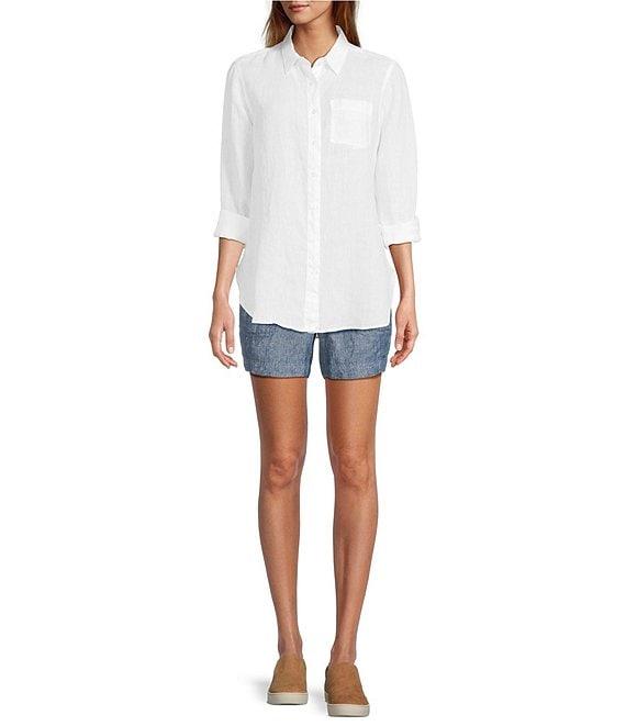 L.L.Bean Linen Long Sleeve Button Front Tunic Product Image