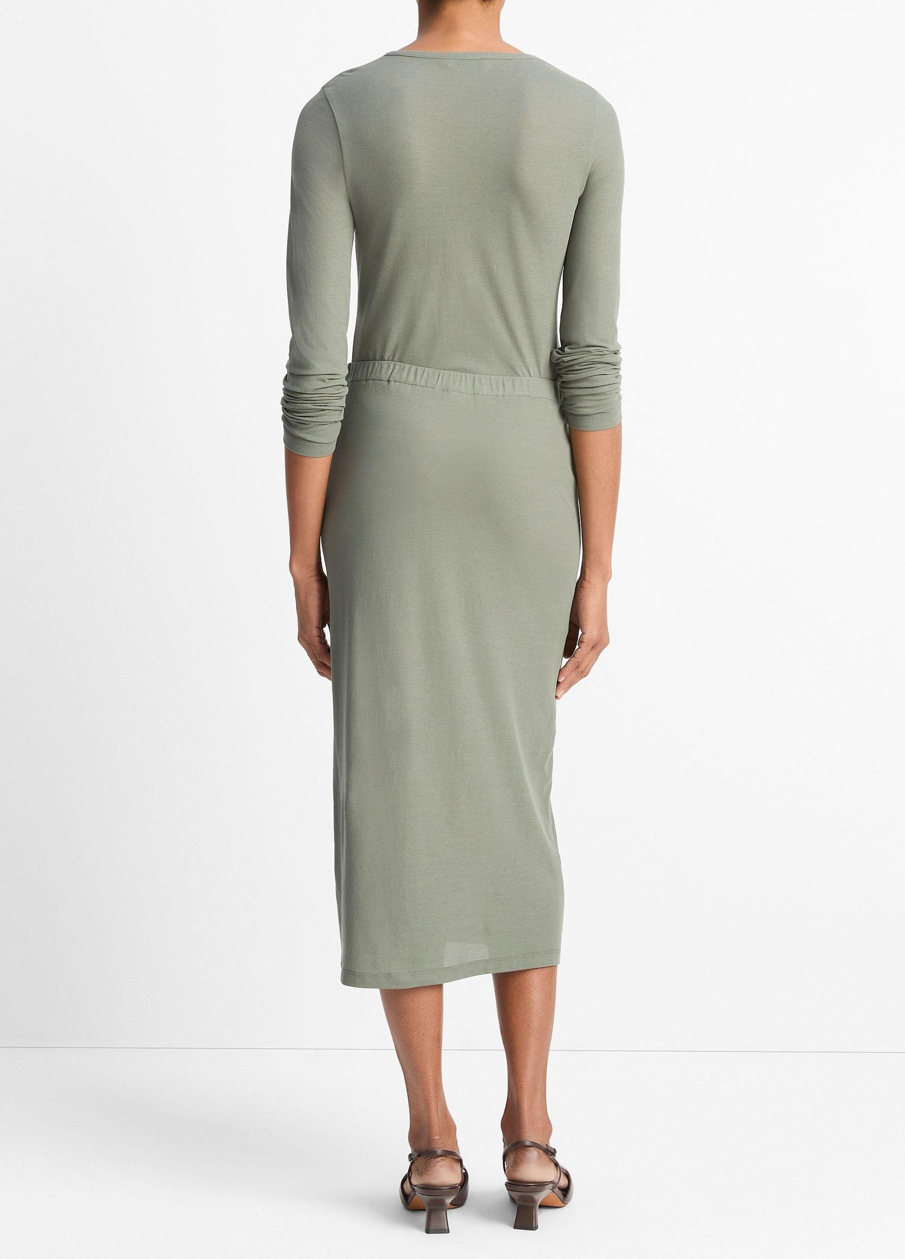 Cotton Crepe Jersey Midi Skirt Product Image