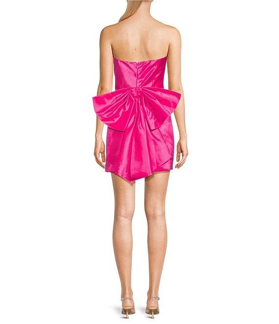 Lulus Satin Strapless Bow Mini Dress Product Image