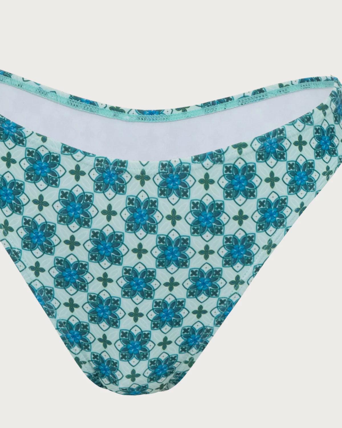 Green Twist Vintage Print Bikini Set Product Image