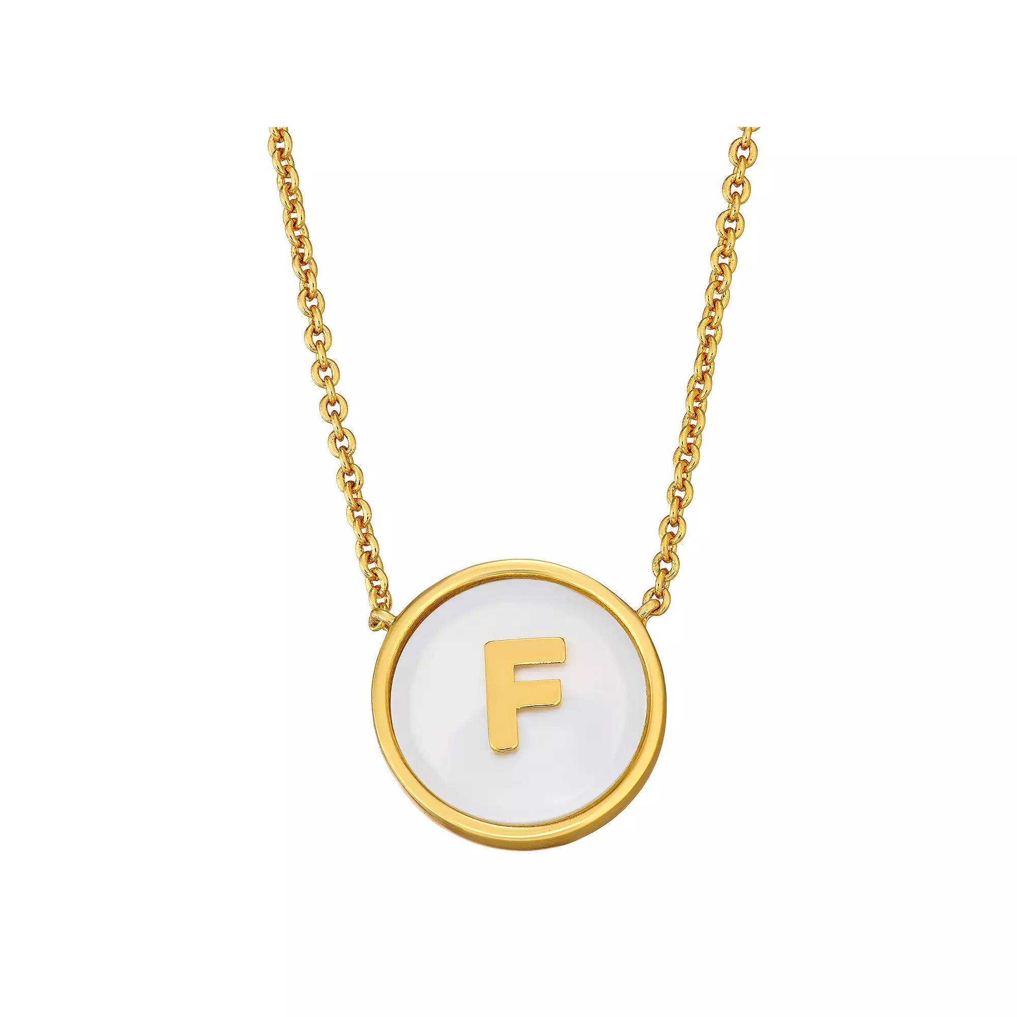 Mother of Pearl Initial Pendant Necklace, Women's, Size: 18" Product Image