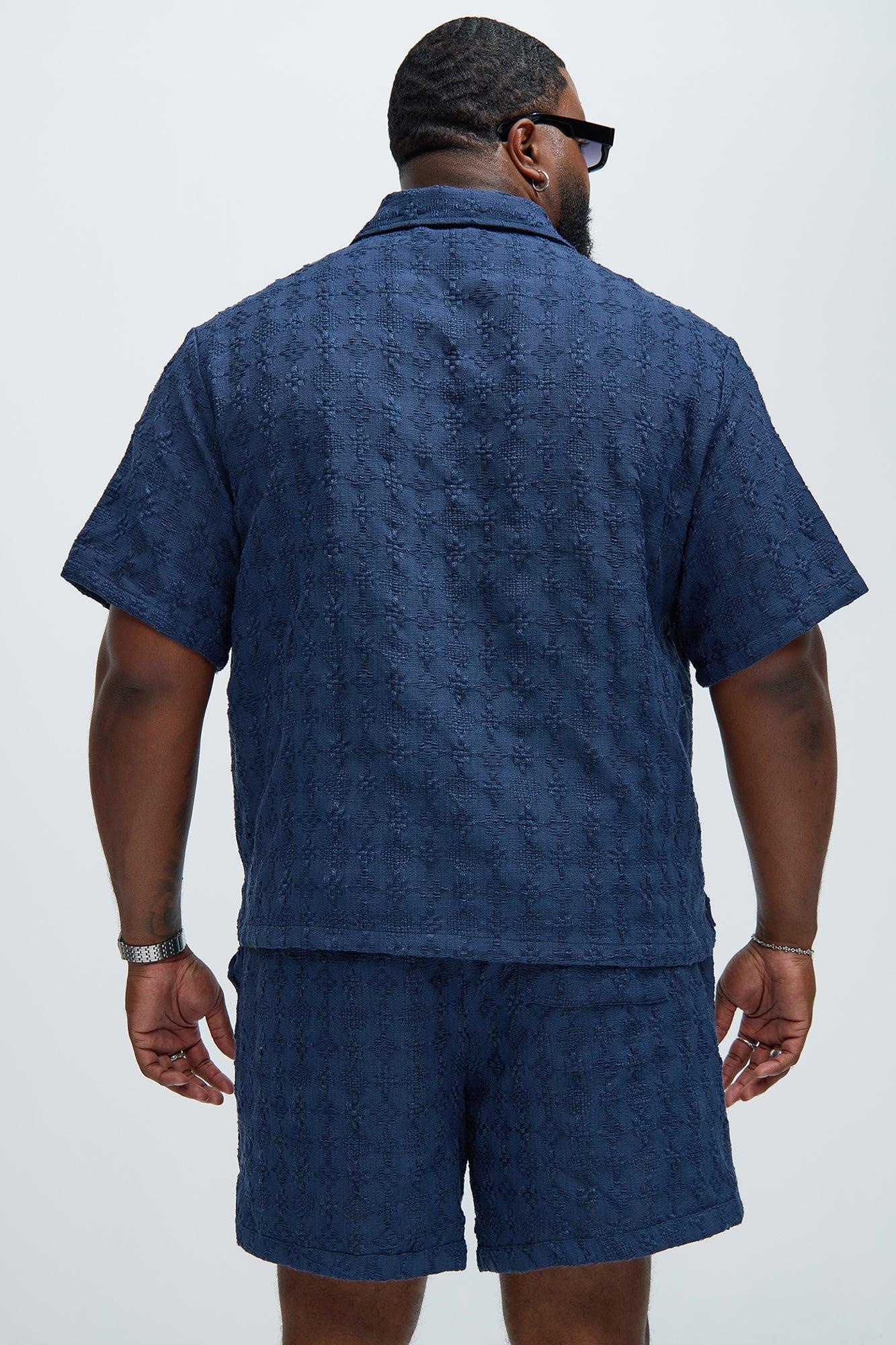 Mav Textured Shirt - Navy Product Image