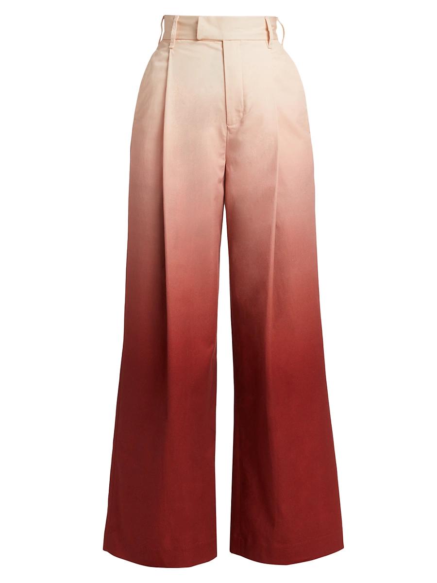 Womens Ombr Cotton High-Rise Wide-Leg Pants Product Image