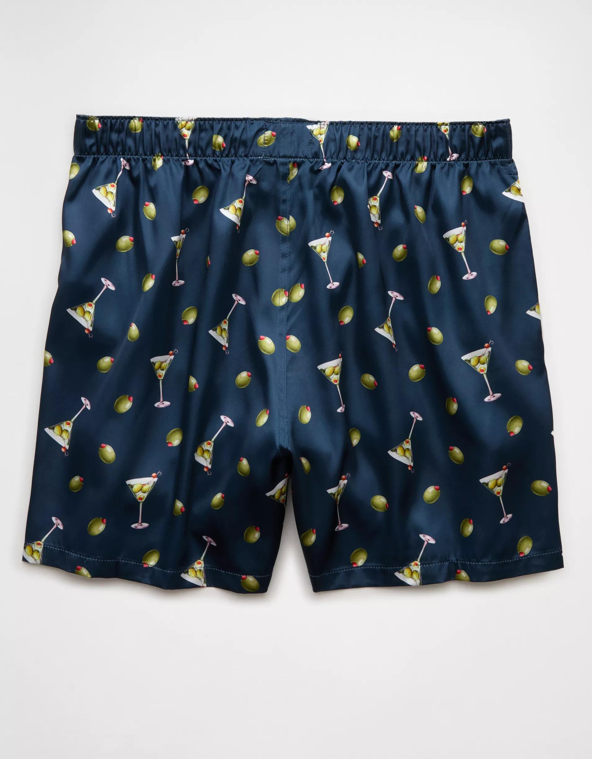 AEO Men's Olives Satin Pocket Boxer Short Product Image