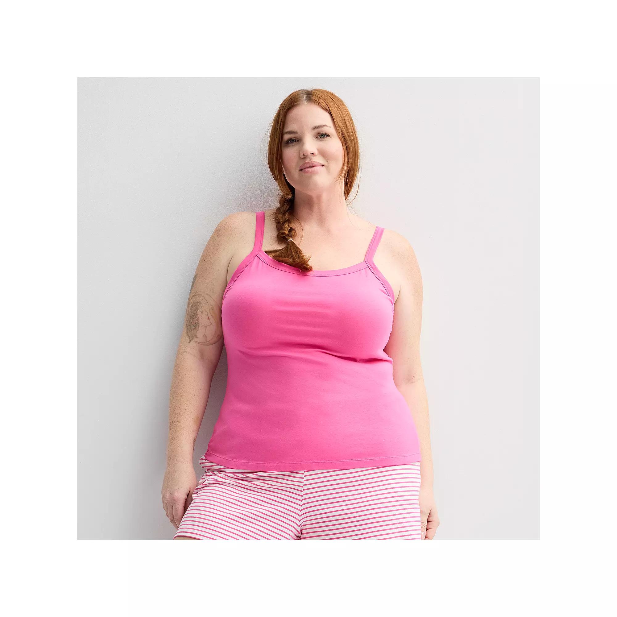 Plus Size Sonoma Goods For Life® Pajama Cami, Women's, Size: 1XL, Pink Theme Product Image
