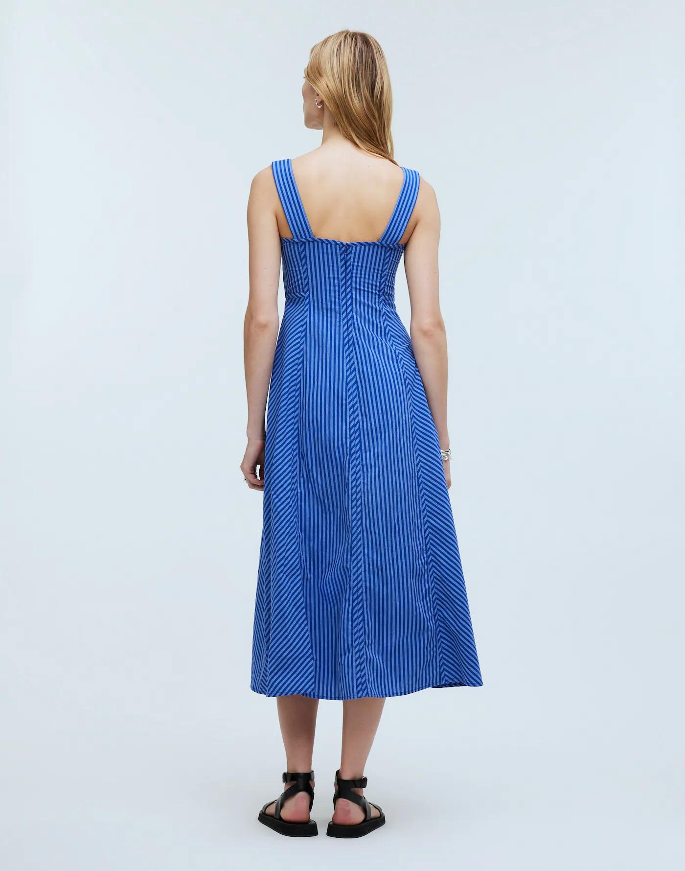 Sweetheart Sleeveless Midi Dress in Stripe Product Image