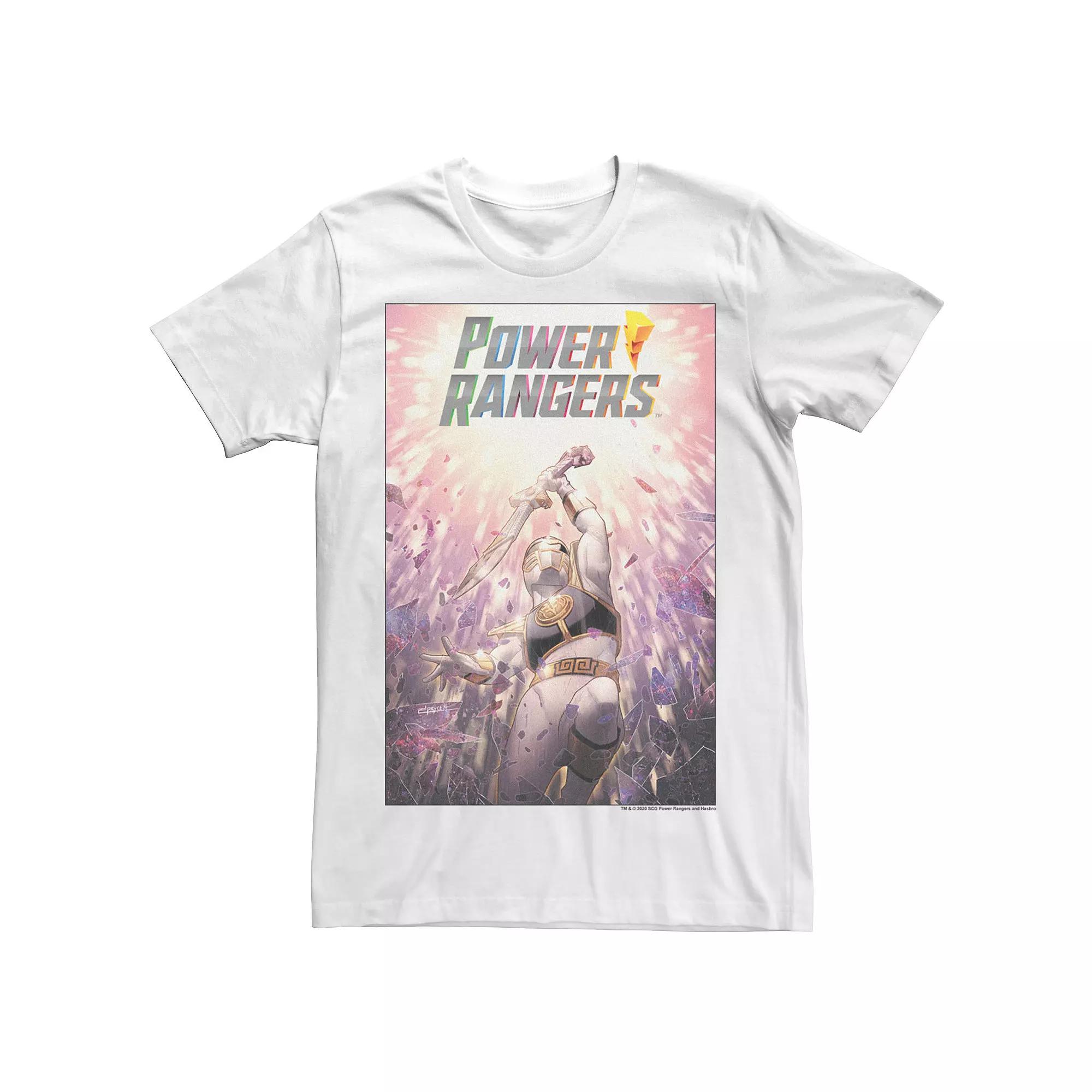 Men's Power Rangers White Ranger Poster Tee,  Product Image