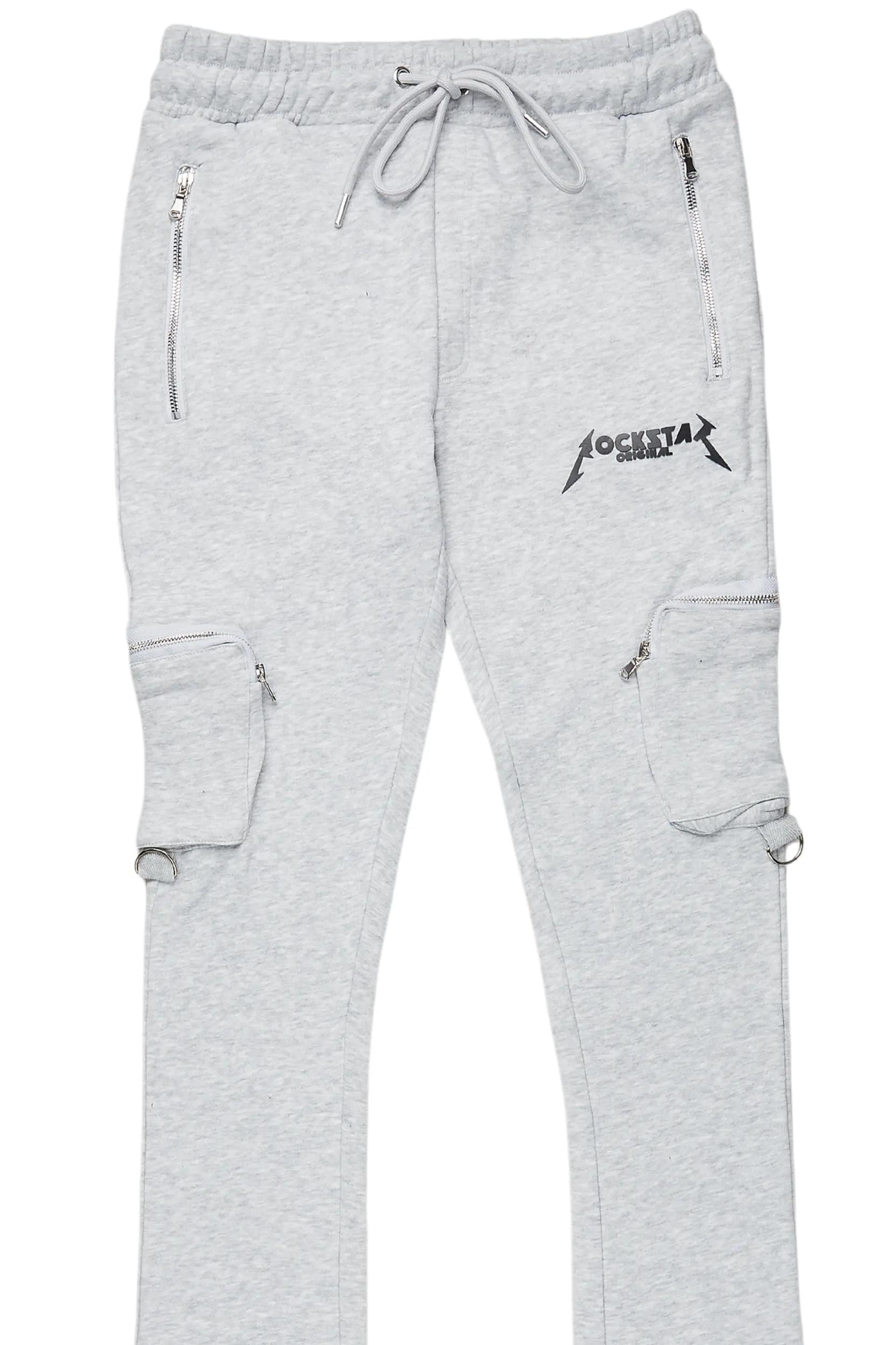 Colin Heather Grey Stacked Flare Track Pant Male Product Image