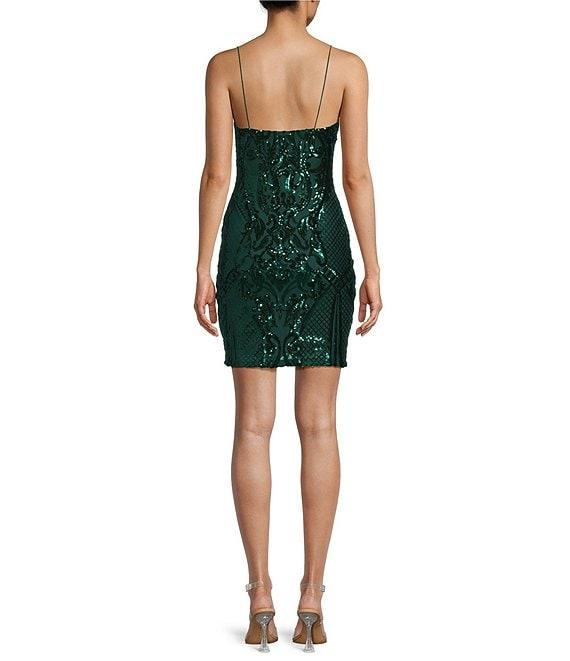 B. Darlin Scoop Neck Pattern Sequin Bodycon Dress Product Image