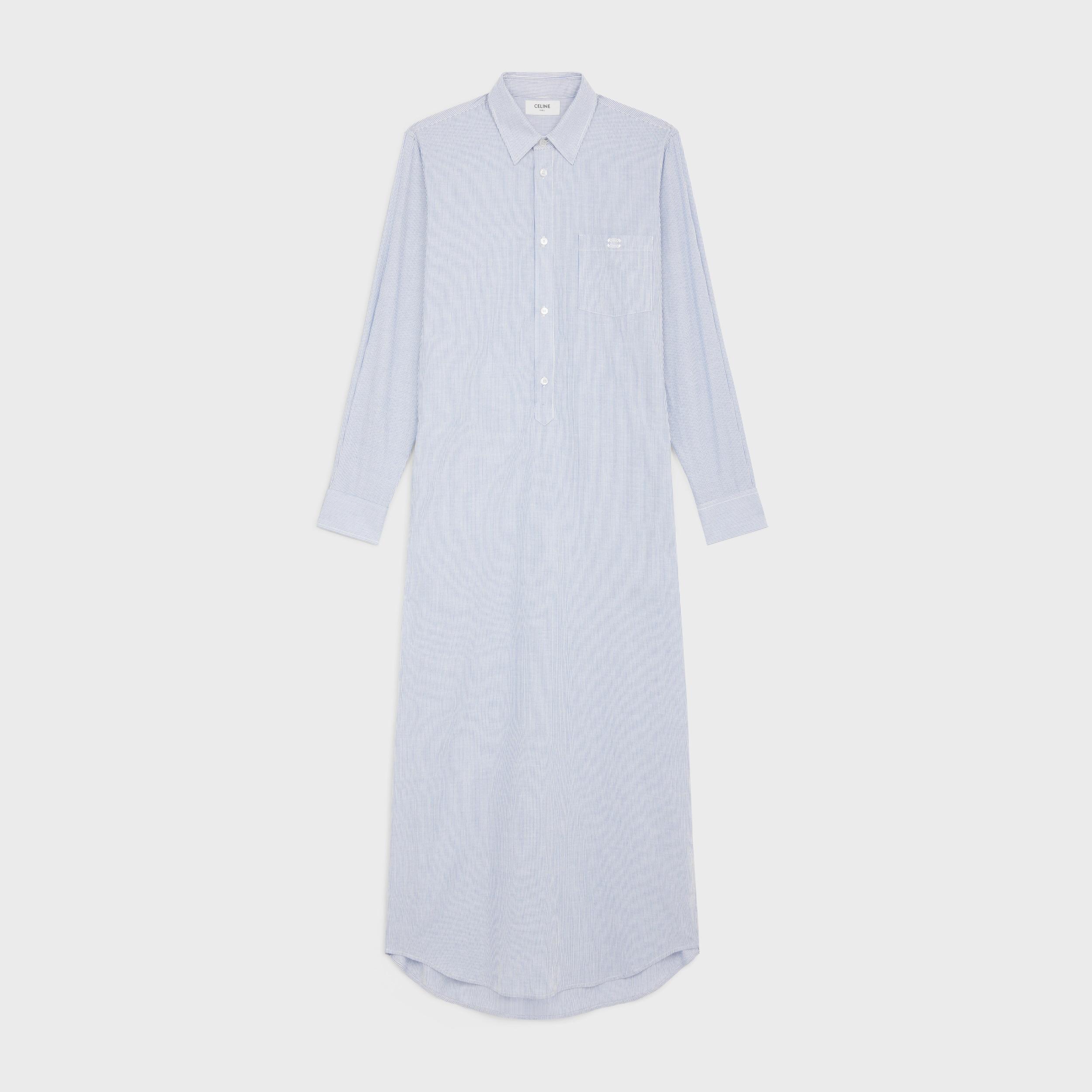 long shirt dress in striped cotton Product Image