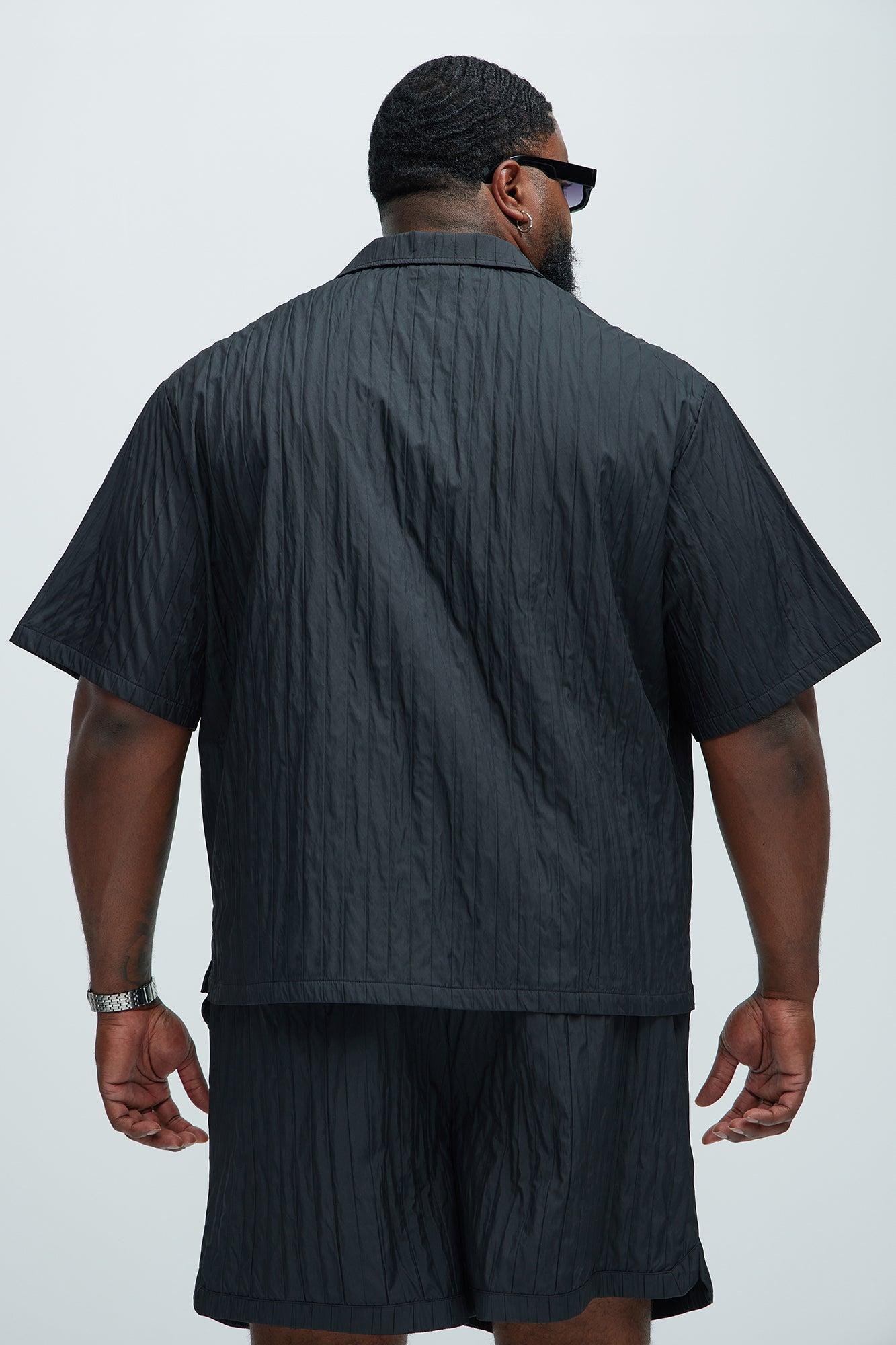 Cavour Crinkled Shirt - Black Product Image