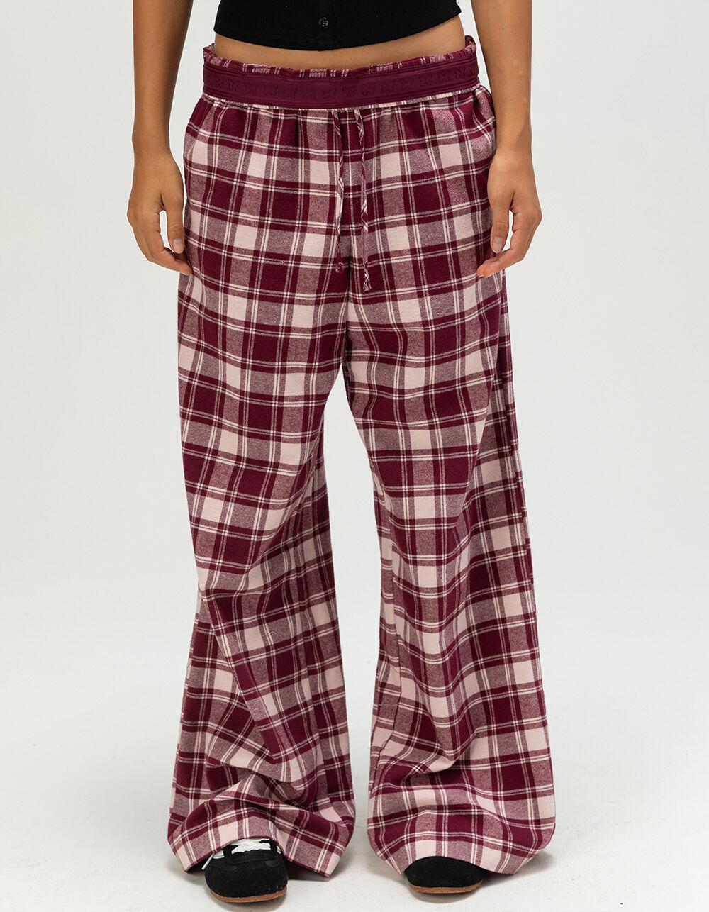 FULL TILT Womens Pajama Pants - BURGUNDY COMBO Product Image